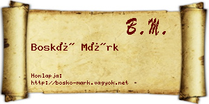 Boskó Márk névjegykártya